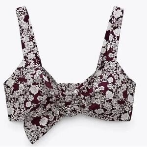 ZARA Crop Top / Bralette Floral Brown Size S/M
